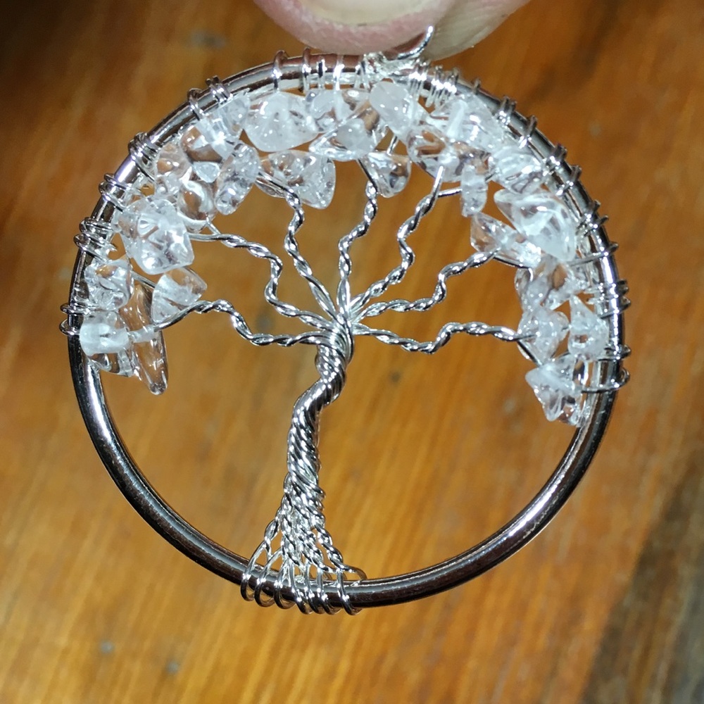Quartz Tree of Life Pendant - natural stones